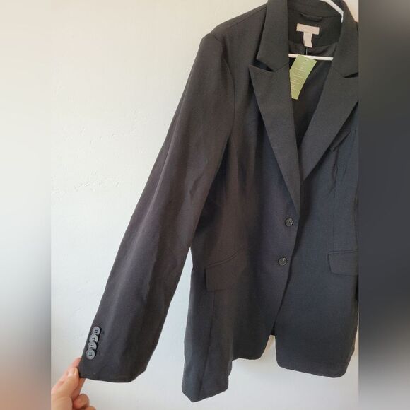 NEW H&M Oversized Blazer Jacket Black Womens Plus Size XXL Office Workwear - Picture 7 of 16